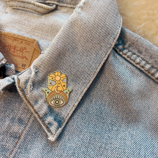 Hamsa Enamel Pin