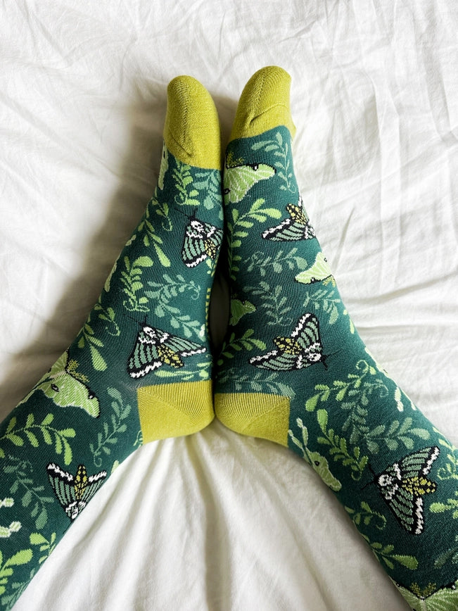 Moth Garden Socks