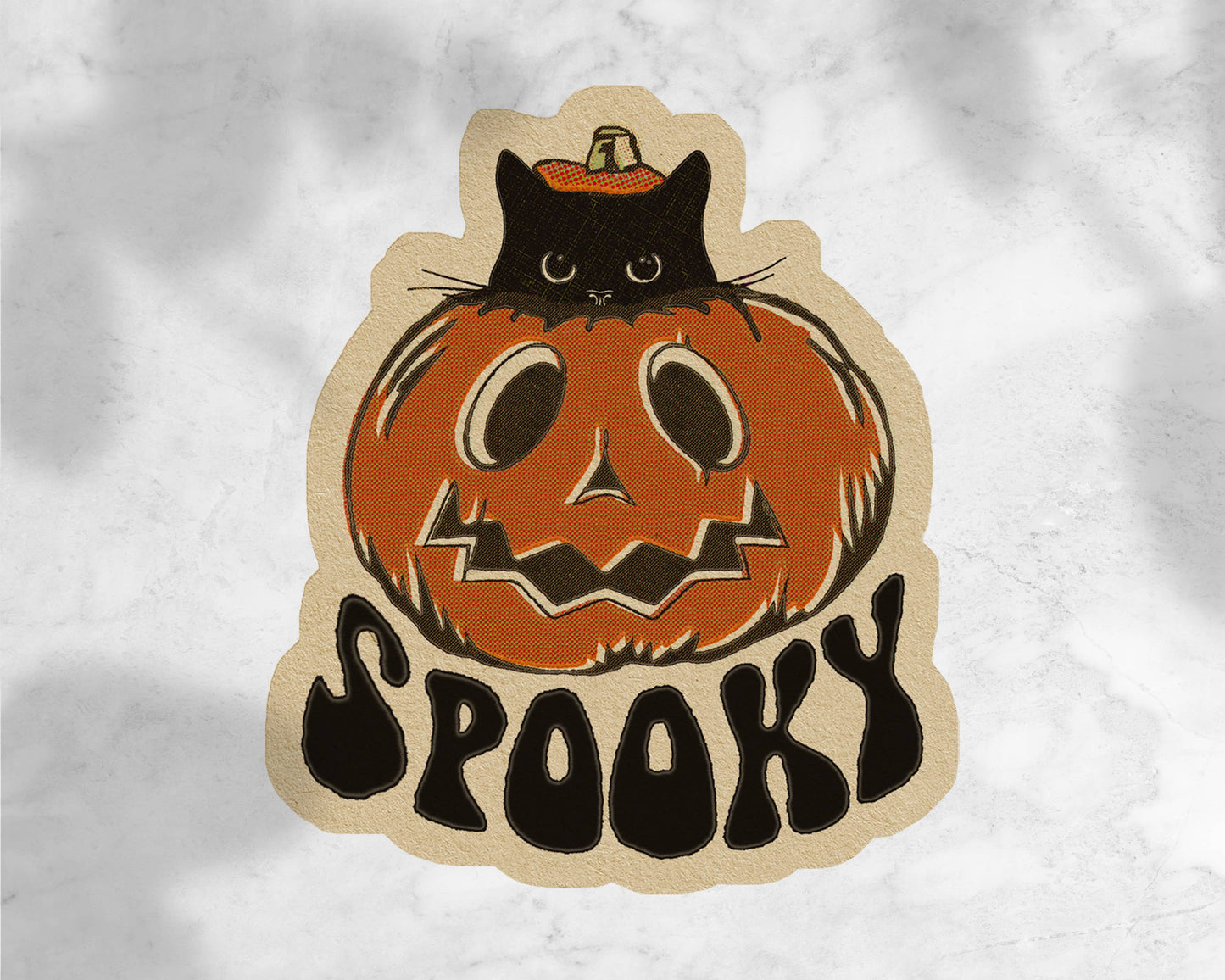 Vintage Inspired Spooky Black Cat Sticker