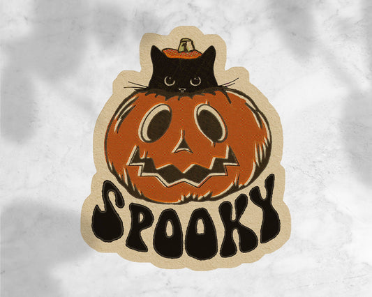 Vintage Inspired Spooky Black Cat Sticker