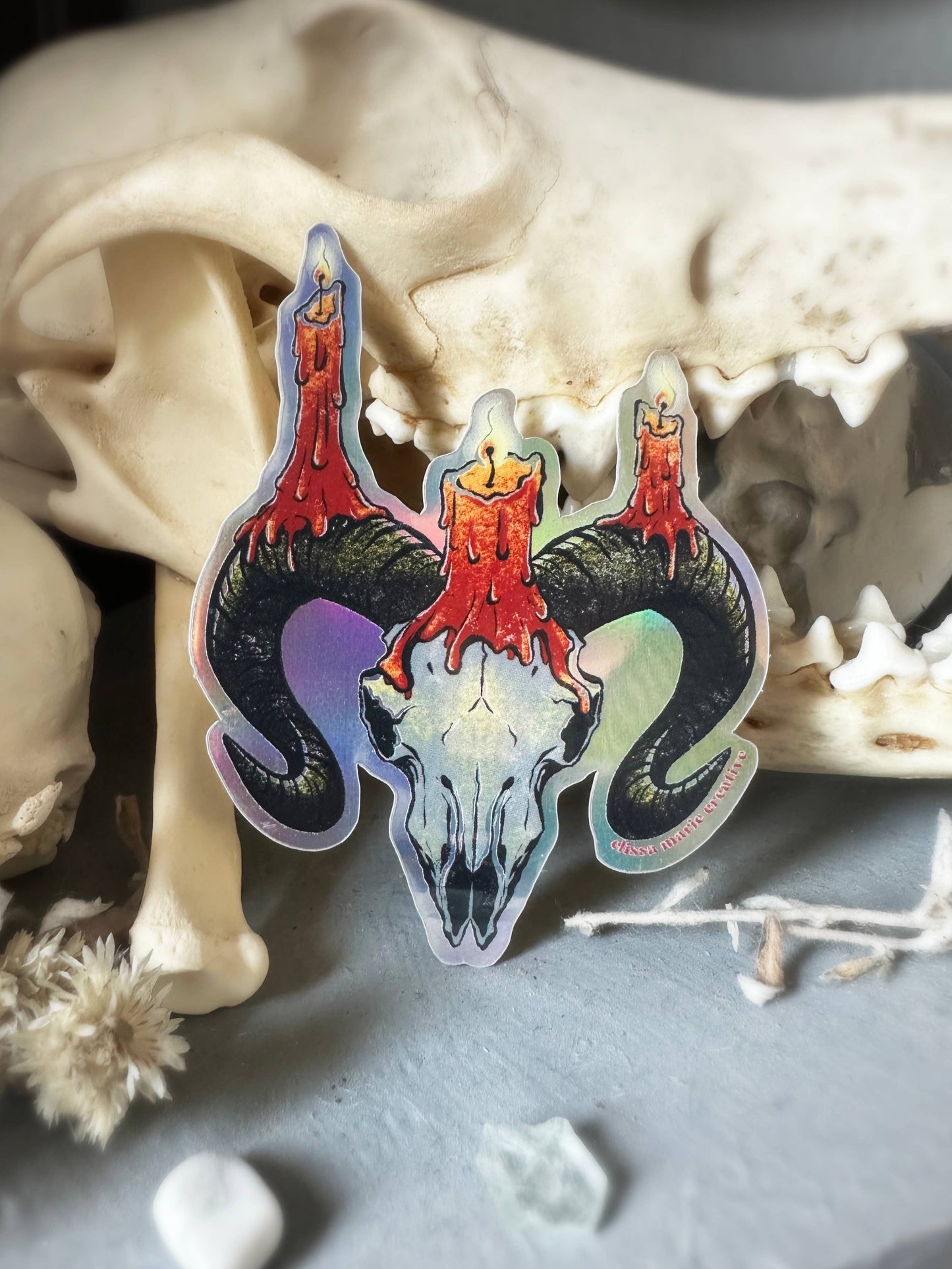 Ram Skull Holo Sticker