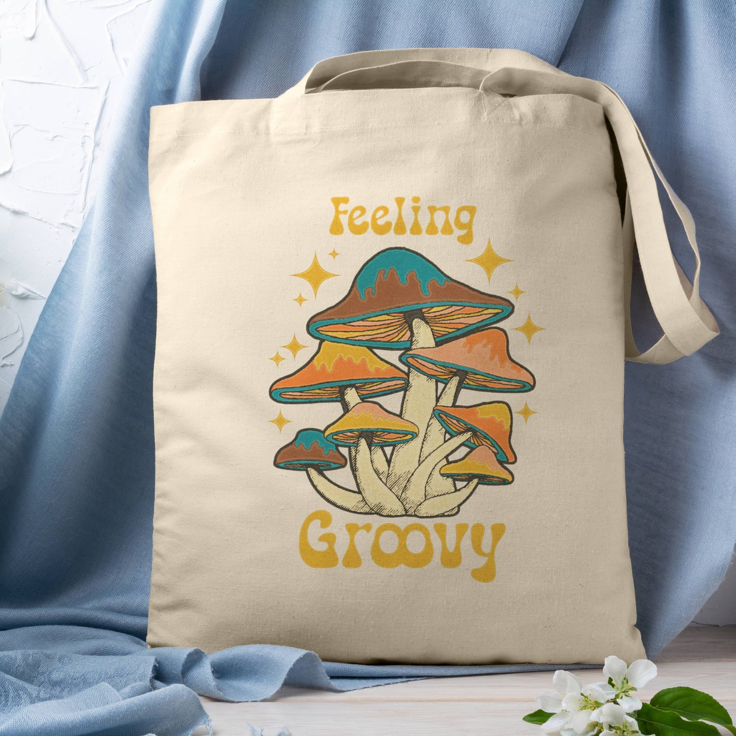 Trippy Mushroom Tote Bag