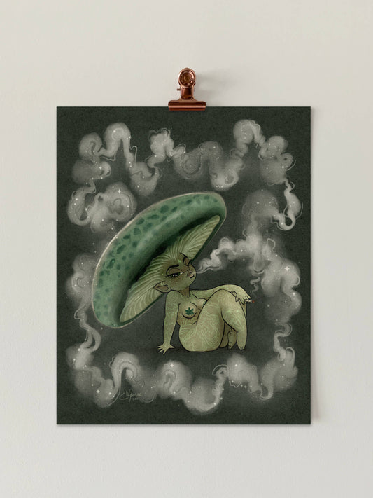 Green Russula Shroomie Art Print